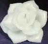 Large Rose Candle, Standard Base - White