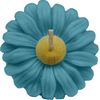Small Floating Gerbera Daisy Candle (1.75") - Teal w/ Yellow Center