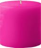 4" x 4" Unscented Pillar Candle (Fuchsia)